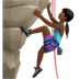 🧗🏾‍♀️ woman climbing: medium-dark skin tone display on Apple